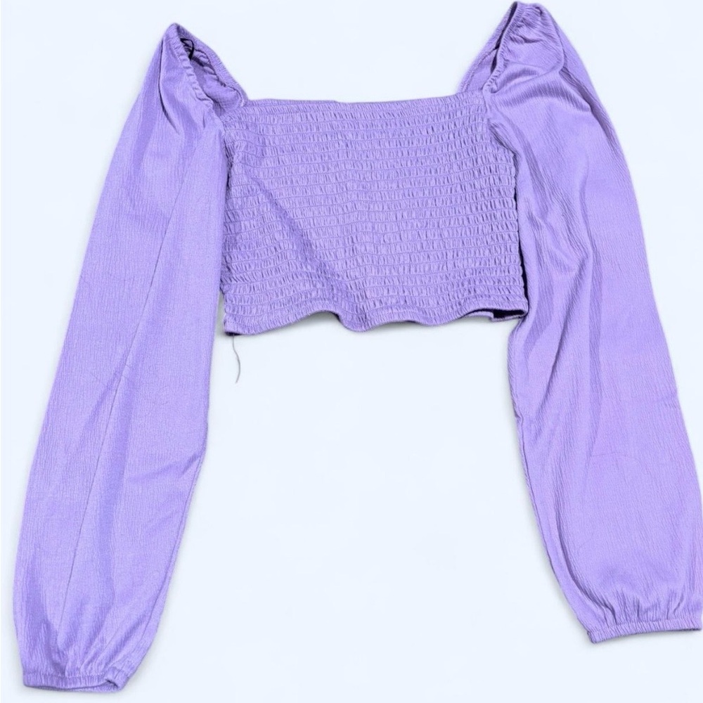 H&M Lavender Smocked Crop Top